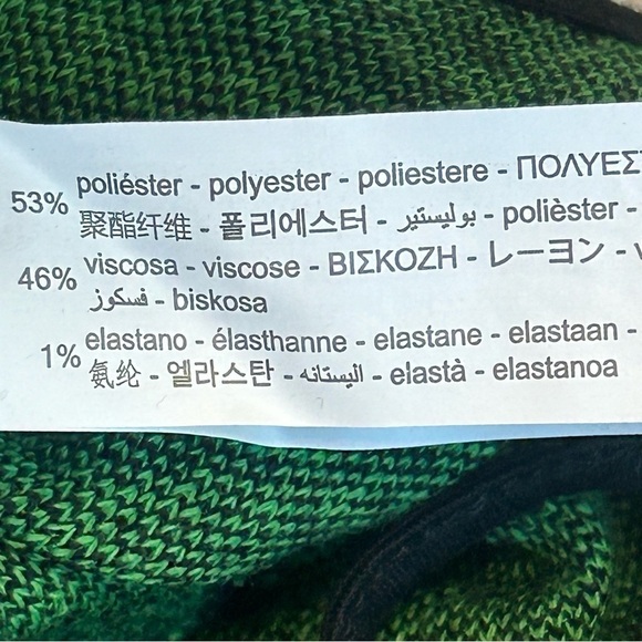 Zara green black printed knit halter top festival crop top stretchy Sz M-L NWT - Picture 7 of 11